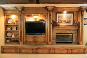 Faux Finished Entertainment Center With Custom Fireplace Mantel