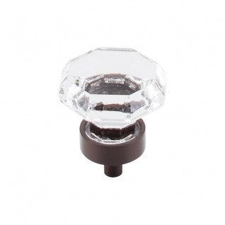Clear Octagon Crystal Knob Oil Rubbed Bronze Base