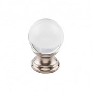 Clarity Clear Glass Knob Brushed Satin Nickel Base